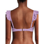 Time & Tru  NWT Women's Purple Ruffle Bikini Top Size L Photo 1