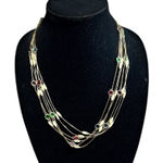Source Unknown Gold‎ Tone Layered Necklace with Multicolor Accents Women's Fashion Jewelry Photo 0