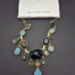 Loft NWT Shades of Blue Drop Dangle Beaded Statement Necklace 20" Collar Bib Photo 4