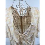 See By Chloe  yellow Floral Print blouse Silk Blend Short Sleeve Boho Size 42 Photo 7