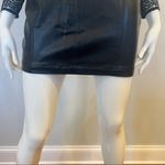 Free People Colleen Faux Leather Mini Dress in Black with Lace Photo 2