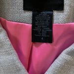 Smythe Light Gray Buffalo Check Cropped Bolero Swing Silk Linen Jacket Size 4 Photo 5