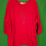 Quacker Factory  Womens Red Embellished Heart Long Sleeve Shirt 2X Valentines Day Photo 0