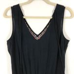 cupio New Neon Embroidered Tie Back Romper V-Neck Sleeveless Black Multi Photo 14