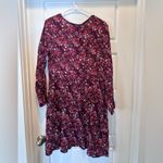 Gap Women's Burgundy Floral Swing Long Sleeve Dress Size XL NWT Photo 2
