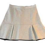 Madewell ‎ Heather Gray Pleated Mini Skirt Flared Hem Sweatshirt material  Size 6 Photo 0