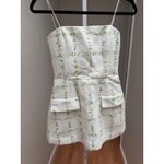 Amanda Uprichard Strapless Bethany Skort Romper White Tweed size Small Photo 9