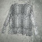 H&M Sweater Womens Large White Black Leopard Cheetah Monochrome Edgy Streetwear Photo 2