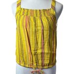prAna $49 Women's Little Palm Cami Leapfrog Stripe Gold Cotton Top NWT Size XS Photo 0