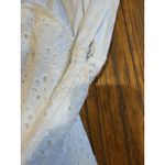 Veronica Beard Jeans Dress Womens Large White Eyelet V-Neck Side Zip Pima Cotton Photo 7