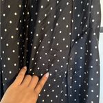 Elegant Black Polka Dot Dress with Lace Trim Size M Photo 2