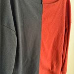 BiBi Red Black Colorblock Small Waffled Knit Sweater Women M Fall Oversized Cozy Size M Photo 1