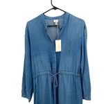 A New Day  Womens‎ Button Front Chambray Drawstring Denim Dress Blue Medium NWT Photo 1