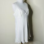 Lord and Taylor Vintage White Satin Ruffle Hem Slip Photo 3