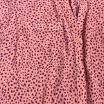 Candie's  Women's Button Down Shirt Roll Tab Sleeve Pink Spotted Print‎ Photo 3