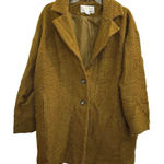 Bar III  Wool Blend Olive Mustard Green Single-breasted Coat Jacket Women‘s L Photo 0