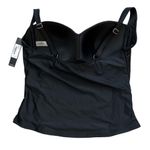 Nicole Miller NWT Plus Size Black Twisted Bandeau Tankini Top w/ Ruching | 3X Photo 1