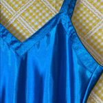 ❤️ VINTAGE BLUE SATIN SLIP DRESS Size M Photo 4