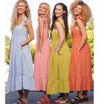 The Comfy And Ready Reilly Ruffle Maxi Dress In Pink Photo 13