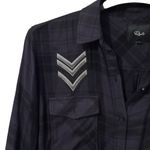 Rails  Pepper Military Plaid Long‎ Sleeve Button Shirt Size Small Purple Photo 2