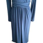 Grace Karin Beautiful blue maxi dress, long sleeves, ruched waist for s Photo 2