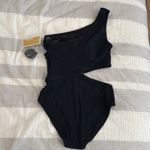 Michael Kors NWT Black One-Shoulder Cutout Swimsuit Photo 6