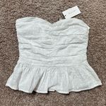 Line and Dot Revolve  Eyelet Lace Peplum Tube Top Photo 0
