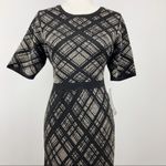 Nina Leonard NWT Plaid Printed Ruffle Hem Knit Dress Large Office Job Career Photo 4