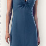 Patagonia  Dress Womens Medium Bandha Blue Front Twist Fit & Flare Jersey Stretch Photo 0