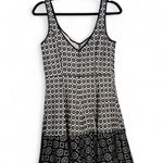 Betsey Johnson  vintage Y2K black white eyelet lace v neck skater dress 6  Photo 1