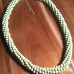 Green Howlite Beaded Woven Goldtone Necklace (18 to 20 Inches) Photo 2