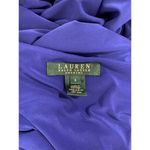 Ralph Lauren Lauren Evening Beaded Faux Wrap Draped Evening Gown, Blue, Size 8 Photo 5