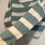 Wild Fable Uncharted Threads Sz: M Cropped Dusty Blue White Striped Vneck Pullover Sweater. Photo 9