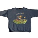 Vintage 90s Chic Explore Nature Sweatshirt Womens M/L Blue Teddy Bears Size M Photo 3