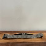 Vintage Silver Stretch Belt Metal Silver Rhinestone Flower Belt Buckle Size M/L Photo 3