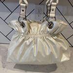 XOXO Vintage  Y2K faux leather shoulder hobo bag knotted handles shimmery white Photo 9