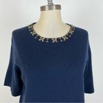 Pure Collection Blue Jeweled Cashmere Top Size 10 Photo 29