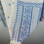 Ba&sh NWT  Chemise Isko Ecru Shirt Medium Blue Patchwork Lightweight Peasant Boho Photo 2