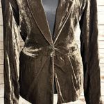 Anthropologie  Cartonnier olive green iridescent velvet single-breasted blazer Size 4 Photo 2