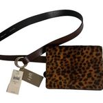 J.Jill NWT Leath Leopard Print Calf Hair Belt Bag Size XL Photo 0