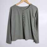 J. Jill Fit Supreme Stretch Henley Tee Caraway Size Small Green Gray Photo 1