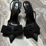 ZARA  Women's Black Heels with Bow Accent Slingback Sz 39 (8.5) Photo 4