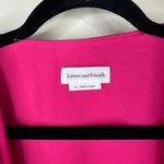 Lovers + Friends Hot Pink Megan Crepe Satin Surplice Blouson Sleeves Bodysuit Photo 4