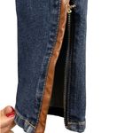White House | Black Market Denim Brown Leather Accent Zip Ankle Blue Jeans 0 Photo 7