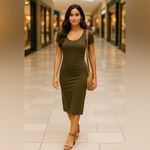 Zenana Outfitters T-Shirt Dress Parisian Scandi Preppy Bougie Streetwear Army Olive Green Photo 1