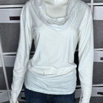 Lucy White Cowl Neck Hoodie Top Size XS Photo 0