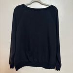 Liv Los Angeles Sweatshirt Long Sleeve Top Lace Eyelet Sheer Front Black Size XL Photo 6