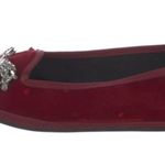 Giannico Velvet Flats Crystal Embellishments Chic Red Velvet Women's Loafers Size 7 Photo 1