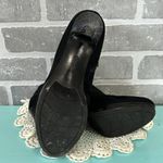 Bandolino  | Boots Womens 7.5 M Madyson Casual Side Zip Bootie Black Fabric Heels Photo 2