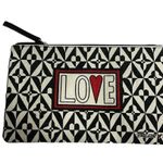 Brighton Love Cotton Canvas Cosmetic Pouch Makeup Bag Black White Heart Photo 1